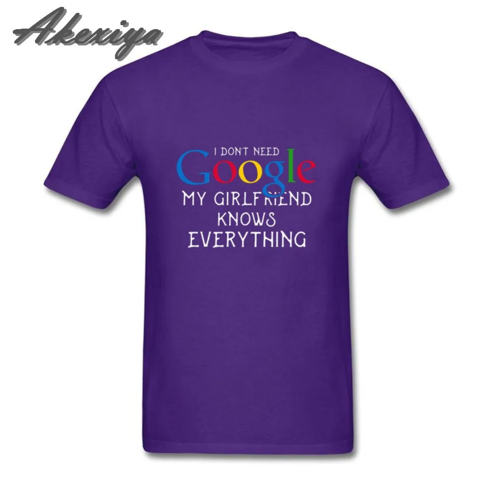 Забавная Мужская футболка с надписью I dont need google my girlfriend Know everything цифровым принтом
