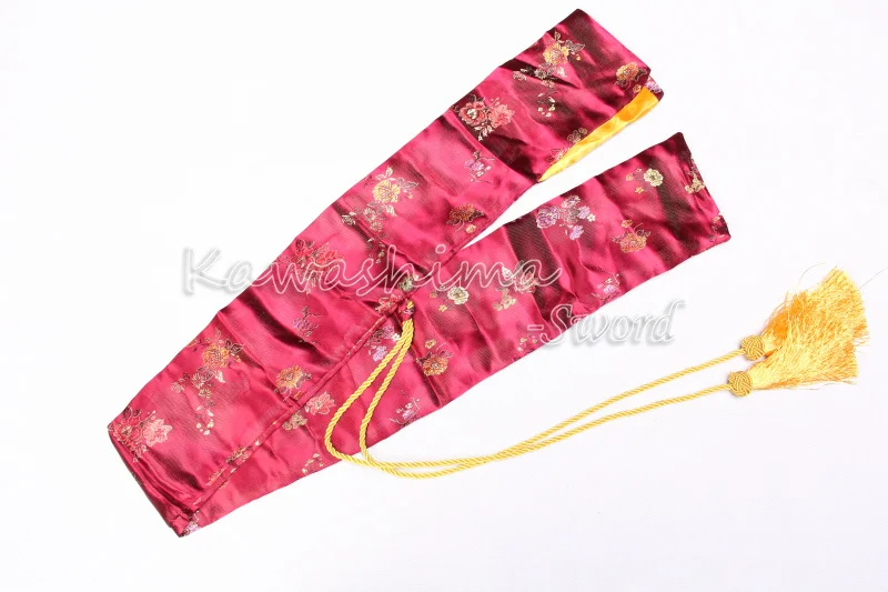 Японский самурайский меч шелковая сумка фиолетовый золотой цвет вышитый цветок