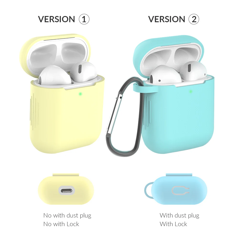 Мягкий силиконовый чехол для наушников Airpods Air pods сумка противоударный защитный