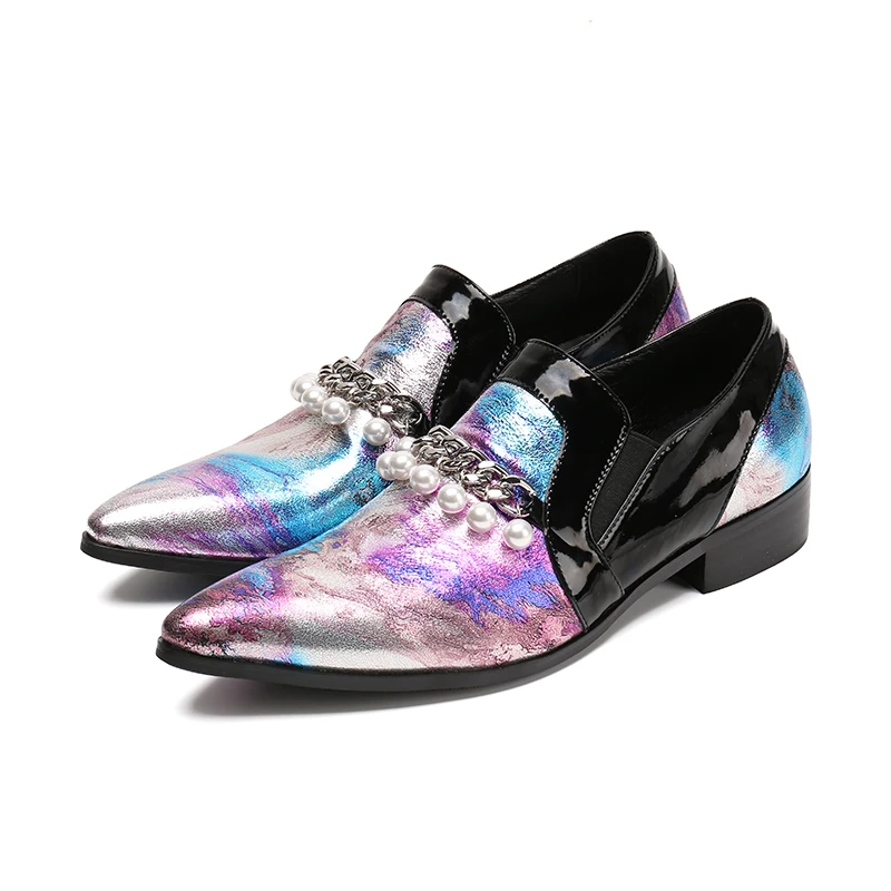 

Christia Bella Plus Size 38-47 Brand Designer British Style Chic Men Pointed Toe Genuine Leather Formal Dress Loafers Shoes