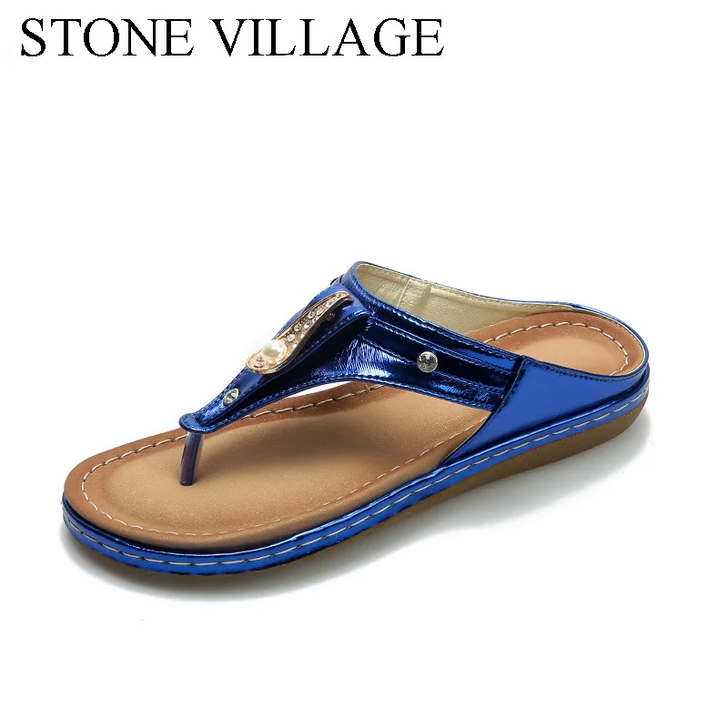 Женские повседневные туфли на плоской подошве с кристаллами Летние Нескользящие