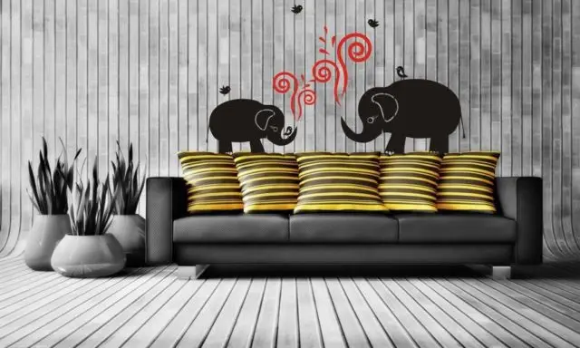 

TWO ELEPHANT Removable Wall Art Stickers Kids Nursery Baby Room Vinyl Decals DIY Home Decor Mural