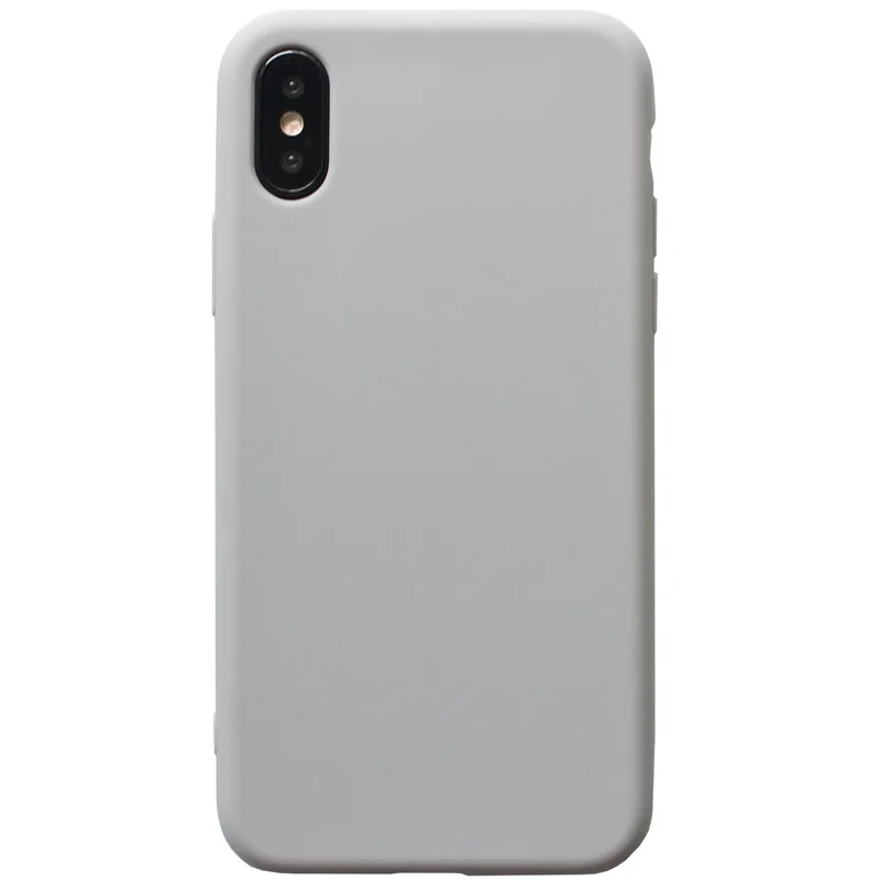 Cold Style Solid Color Phone Case for IPhone 7 X 6 XS 6S XR MAX 8 Soft TPU Gray Cover Plus |