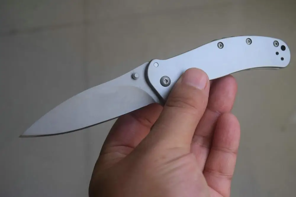 1730ss Helly Tec Kershaw SPEEDSAFE 1730ss Zing нержавеющая сталь 8cr13mov, ручка из нержавеющей стали Карманный Походный нож дропшиппинг - Цвет: 1730ss