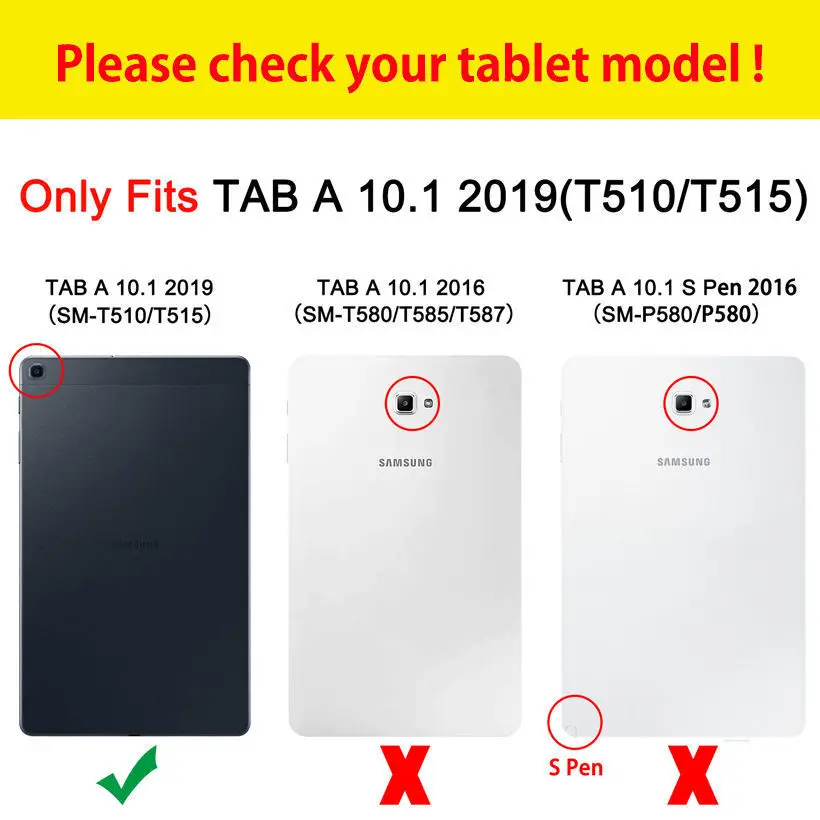 Флип чехол для Samsung Galaxy Tab A 10 1 2019 дюйма T510 T515 с пленкой и ручкой|Чехлы планшетов