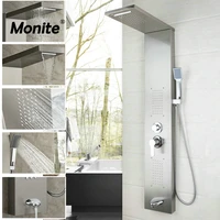 monite new shower column solid brass bathroom rainfall shower head whand sprayer faucet shower set faucets