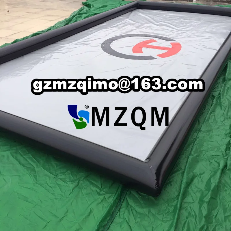 저렴한 6x3m 공기 펌프를 가진 고품질 주문을 받아서 만들어진 물 격리 매트 PVC 휴대용 차고 바닥 세차 매트 물 격리 매트