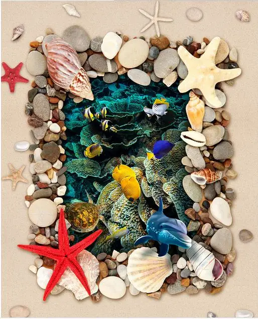 3d фотообои Пол морской мир творческие обои для детской комнаты настенное