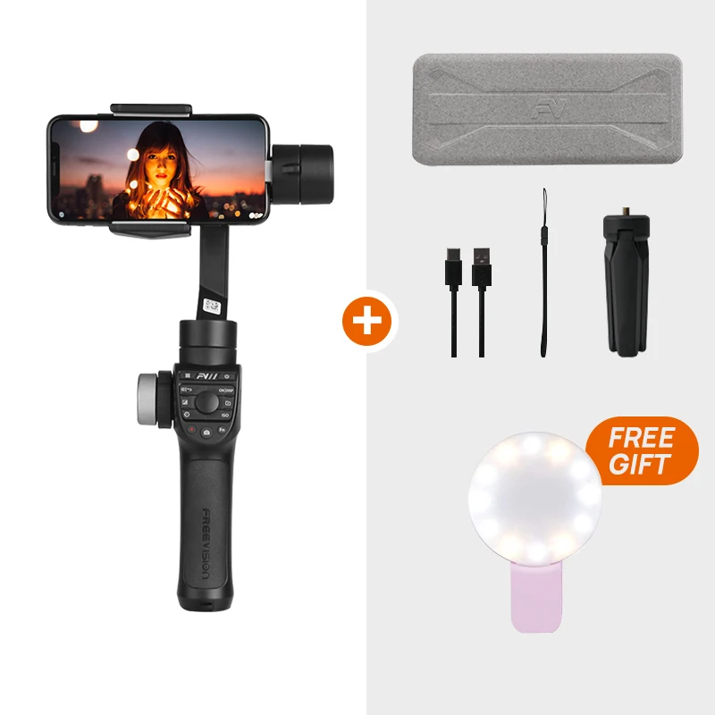 Only Gimbal Freevision Vilta-m Pro 3-осевой Карманный карданный стабилизатор для смартфона для iPhone samsung GoPro 7 6 PK Vilta m гладкий 4 Осмо 2 - Цвет: Only Gimbal