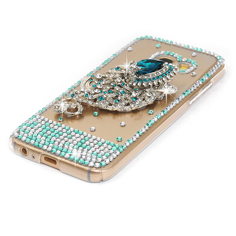 3D Bling С кристалалми и стразами чехол для samsung Galaxy S5 6 S7 край S8 Plus Note 8 4 A5 A3 A7 J3 J5 J7