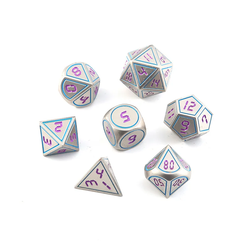 Многогранная Rpg Dobbelstenen Dnd Metalen наборы Подземелья и Драконы Tafel Spel набор Dados Groen Digitale