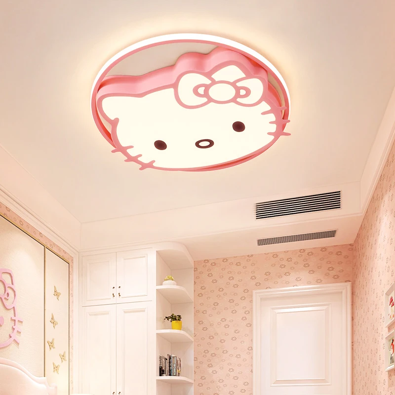 Creative Simple modern Cute led ceiling lamp personality Kitty cat children room lighting study game iron lights | Освещение