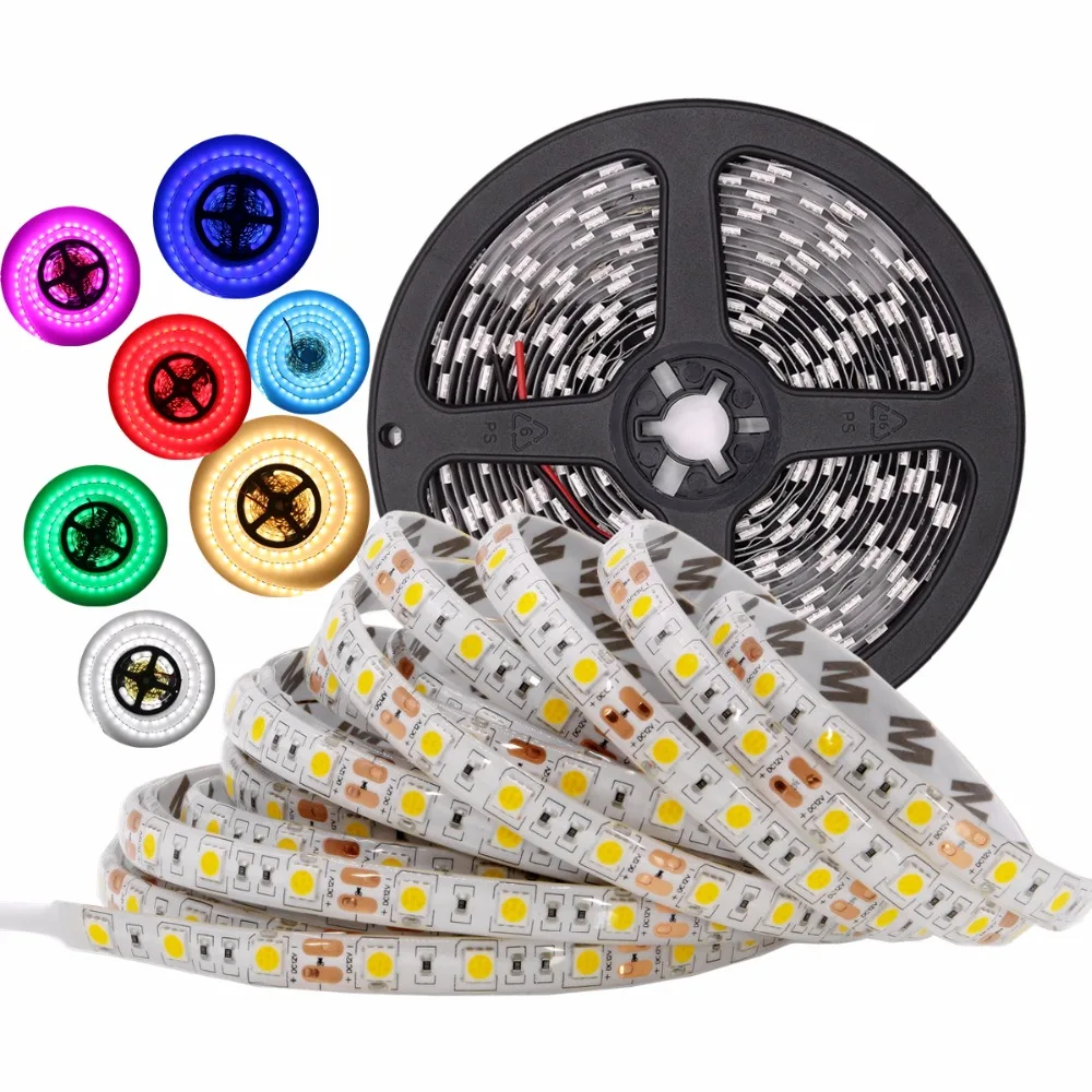 RGB Светодиодная лента Водонепроницаемая 5050 DC 12 V Fiexble свет украшение дома