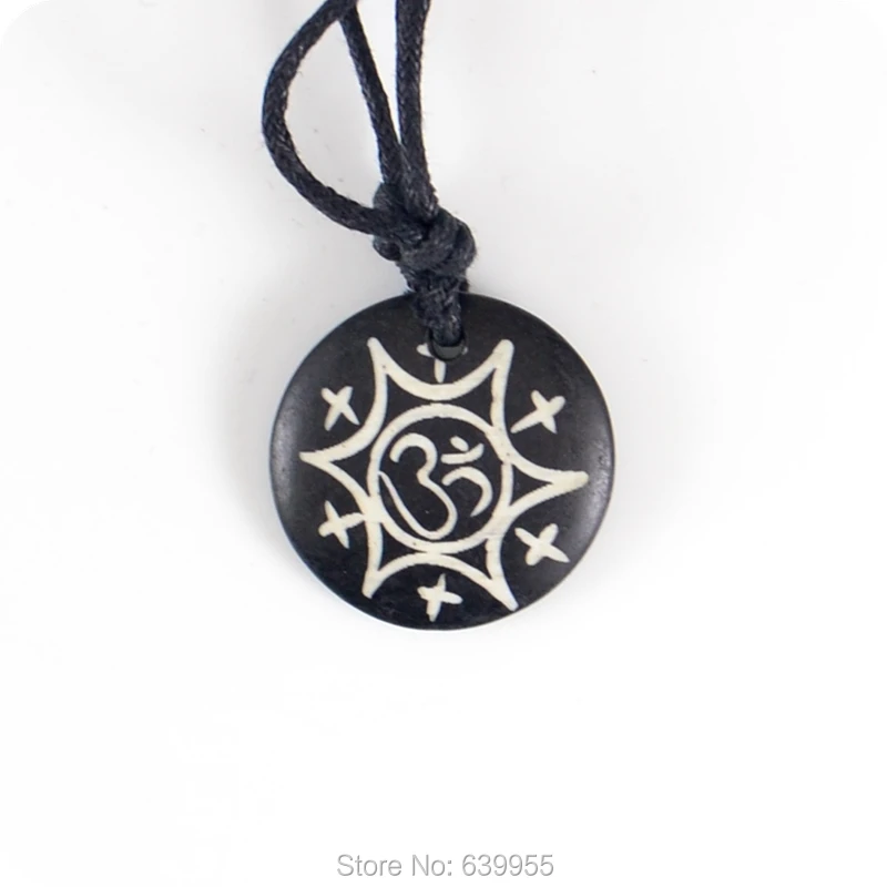 Sun Style AUM Ом индуистский буддийский индуизм Йога якорь кость резьба подвеска