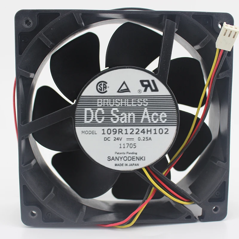 SANYO 109R1224H102 24V 12V постоянного тока до 27 6 V 102.3CFM 39dB осевой вентилятор охлаждения |