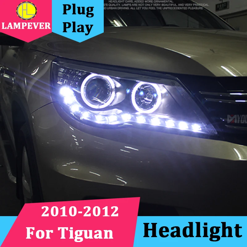 2 предмета автомобилей головной светильник s для vw Tiguan 2010 2012 светодиодный