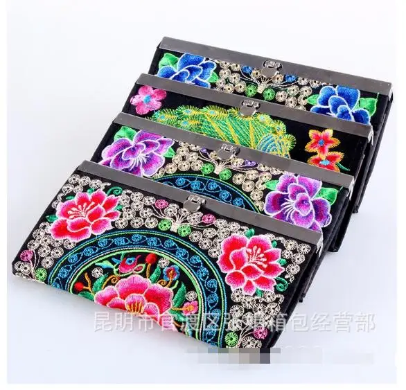 Новый Этнический кошелек с вышивкой Hmong женский клатч индивидуальной Длинный