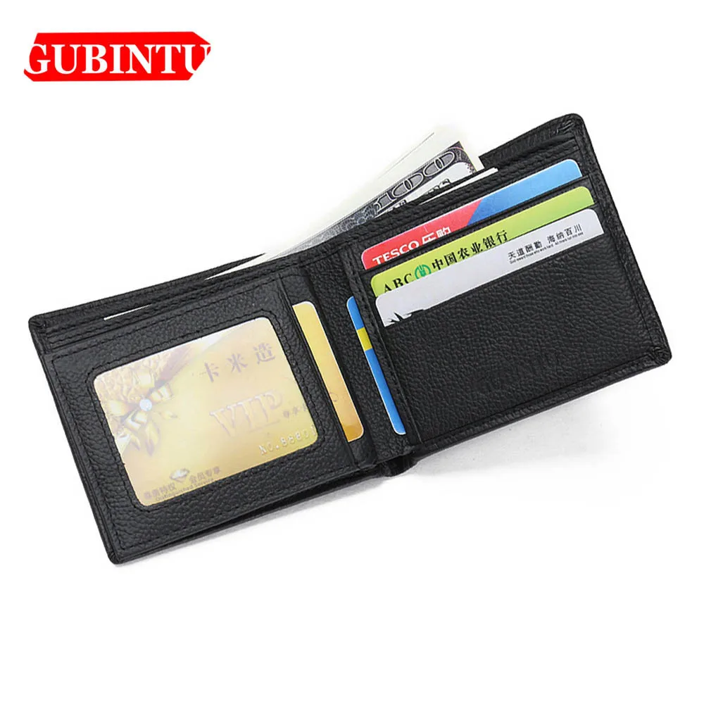 GUBINTU RFID мужские кошельки из натуральной кожи держатель для карт отсек заметок
