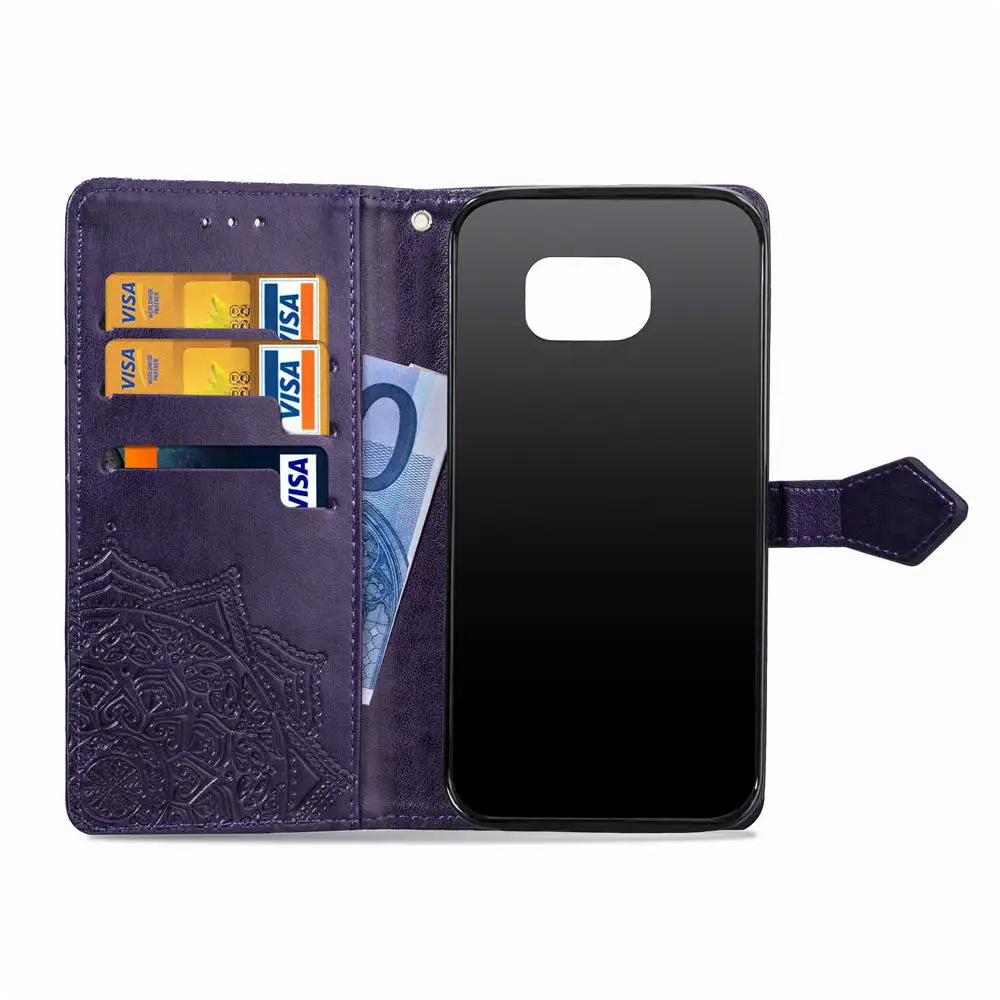 Кожаный чехол бумажник с откидной крышкой для Samsung galaxy S7 S6 Edge S9 S8 Plus Note 9 A3 A5 2017 J2 Core