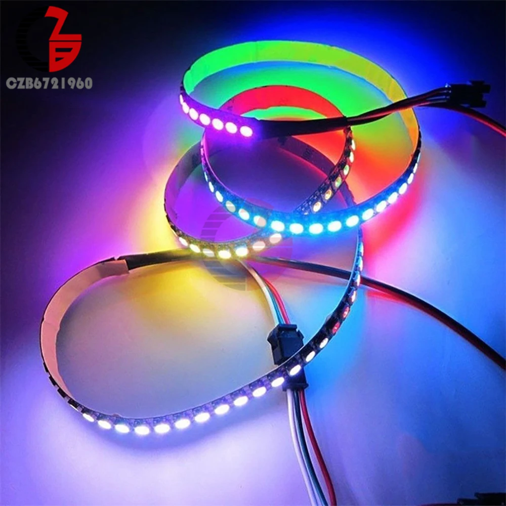 Светодиодный светильник-полоска 1 м 60 см WS2812B 5050 RGB водонепроницаемый цветной
