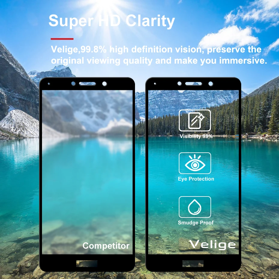 Закаленное стекло Velige 9H с полным покрытием для Huawei Honor 6X Honor6X 6 X защита экрана