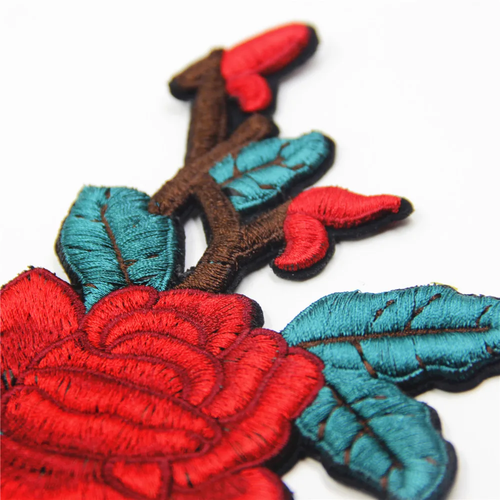 Red Flowers Patch Applique High Quality Floral For Clothing Embroidery Flower Patches DIY Decoration New Style | Дом и сад