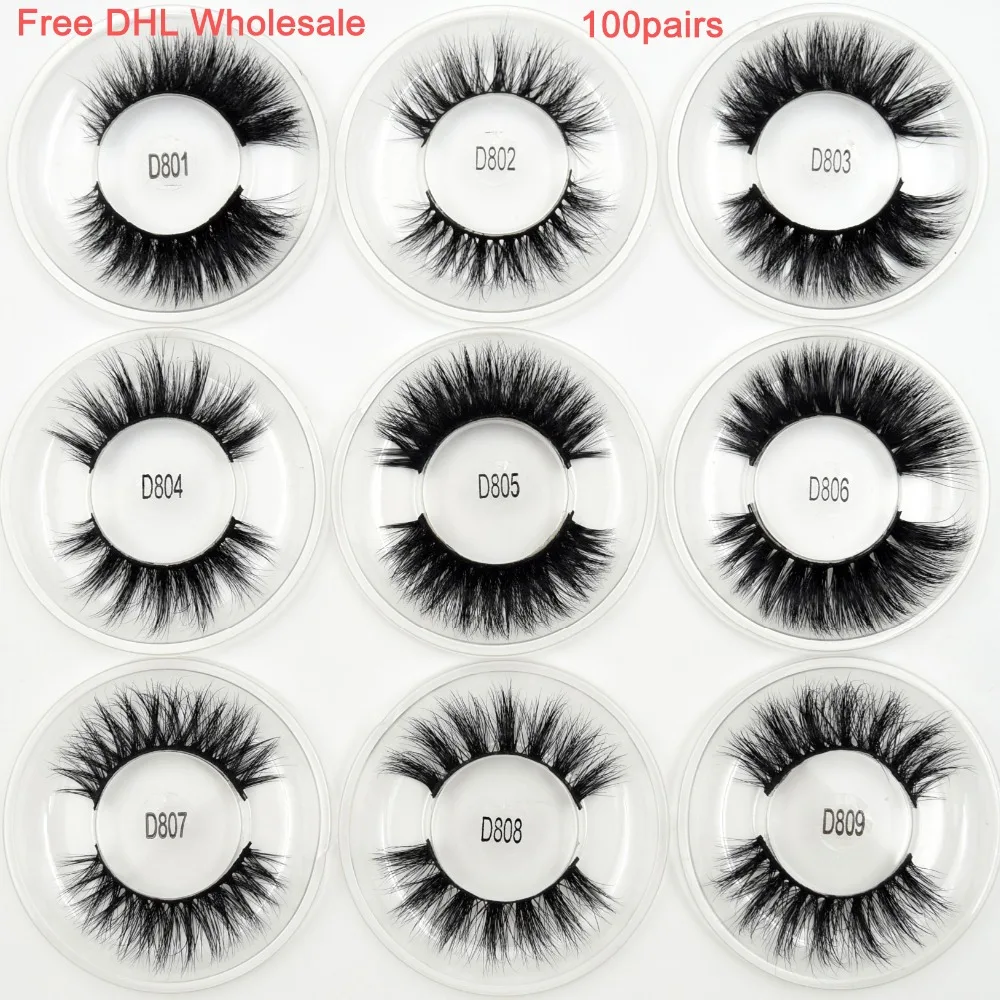 

100 pairs Free DHL Visofree Wholesale 16 styles Mink Eyelashes 3D Mink Lashes Invisible Band False Eyelashes Bandless Eye Lashes