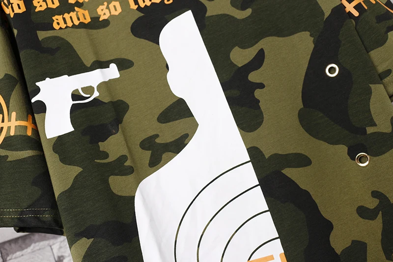 Летняя Мода BF Стиль Камуфляж Топы Стрелять Целевая Печати С Коротким Рукавом