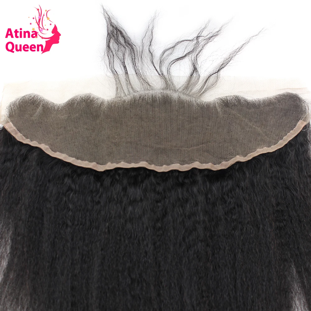 Курчавые прямые волосы Atina Queen от 13x4 с уха до полностью закрывающие фронтальные