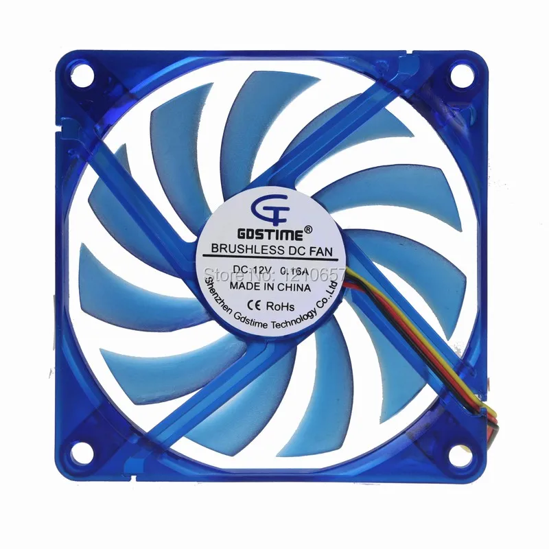Gdstime 3Pin 8 см 80x10 мм 80 x 10 DC 12 В Бесщеточный Охлаждающий кулер вентилятор для