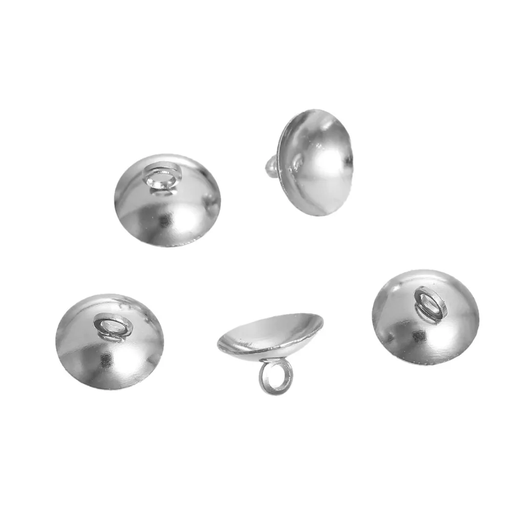 DoreenBeads зеркальный серебряный цвет DIY шапочки для бусин с петлей стеклянных