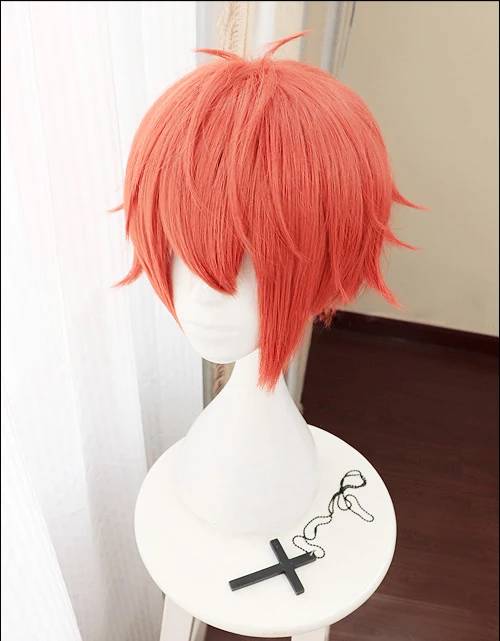 Парик для косплея IDOLiSH7 NANASE RIKU термостойкий синтетический с короткими оранжевыми