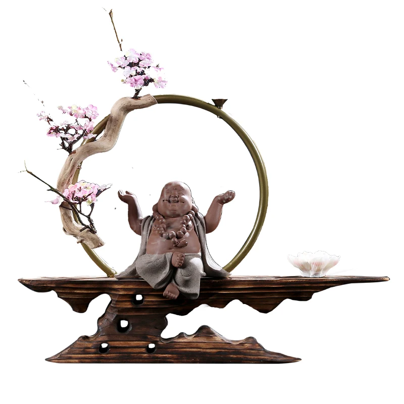 Zen Lucky курильница для благовоний выветренная древесина искусственные растения