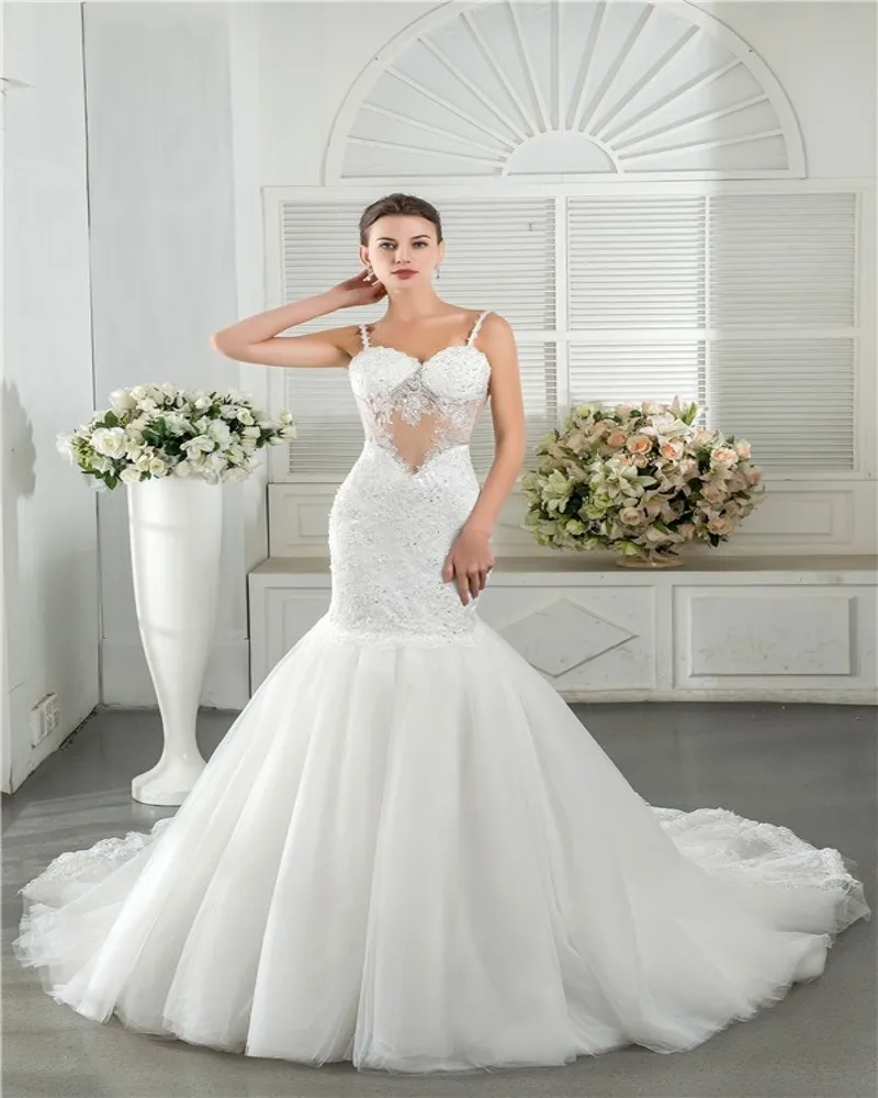 Сексуальная Русалка Свадебные Платья 2016 Sexy See through BacklessWedding Блестки Паффи Тюль