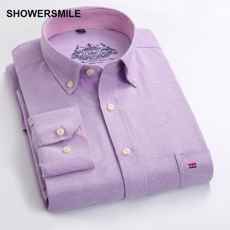 SHOWERSMILE одежда, формальные мужские рубашки на пуговицах, осенние мужские рубашки с длинным рукавом, корейская мода, облегающие мужские рубашки белого цвета