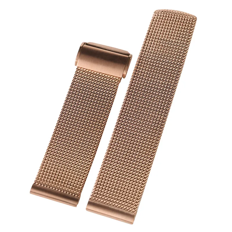 

High Quality 18mm/20mm/22mm Stainless Steel Watches Band for Huiwei Rose Golden Mesh Hook Buckle Watch Strap