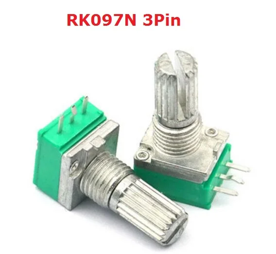 5 шт. B100K B500K B5K B10K B20K B50K RK097G RK097N RV097NS двойной потенциометр 3pin 5pin 6pin 3/5/6/P/Foot/pin 15 мм