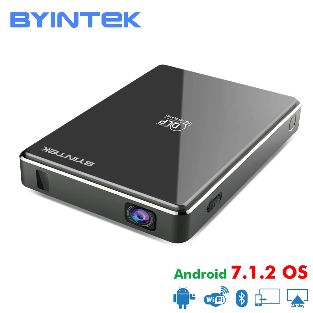 BYINTEK НЛО A1 ОС Android 7 1 Пико Карманный HD Портативный микро-лазерные WI-FI Bluetooth мини