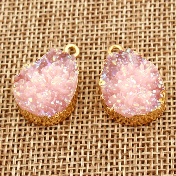 2pcs pink color-2 2 шт 25 мм полимерные серьги-капли Подвески для изготовления украшений красного цвета в богемном стиле Необычные Висячие серьги ожерелье браслет фурнитура F215 - Окраска металла: 2pcs pink color-2
