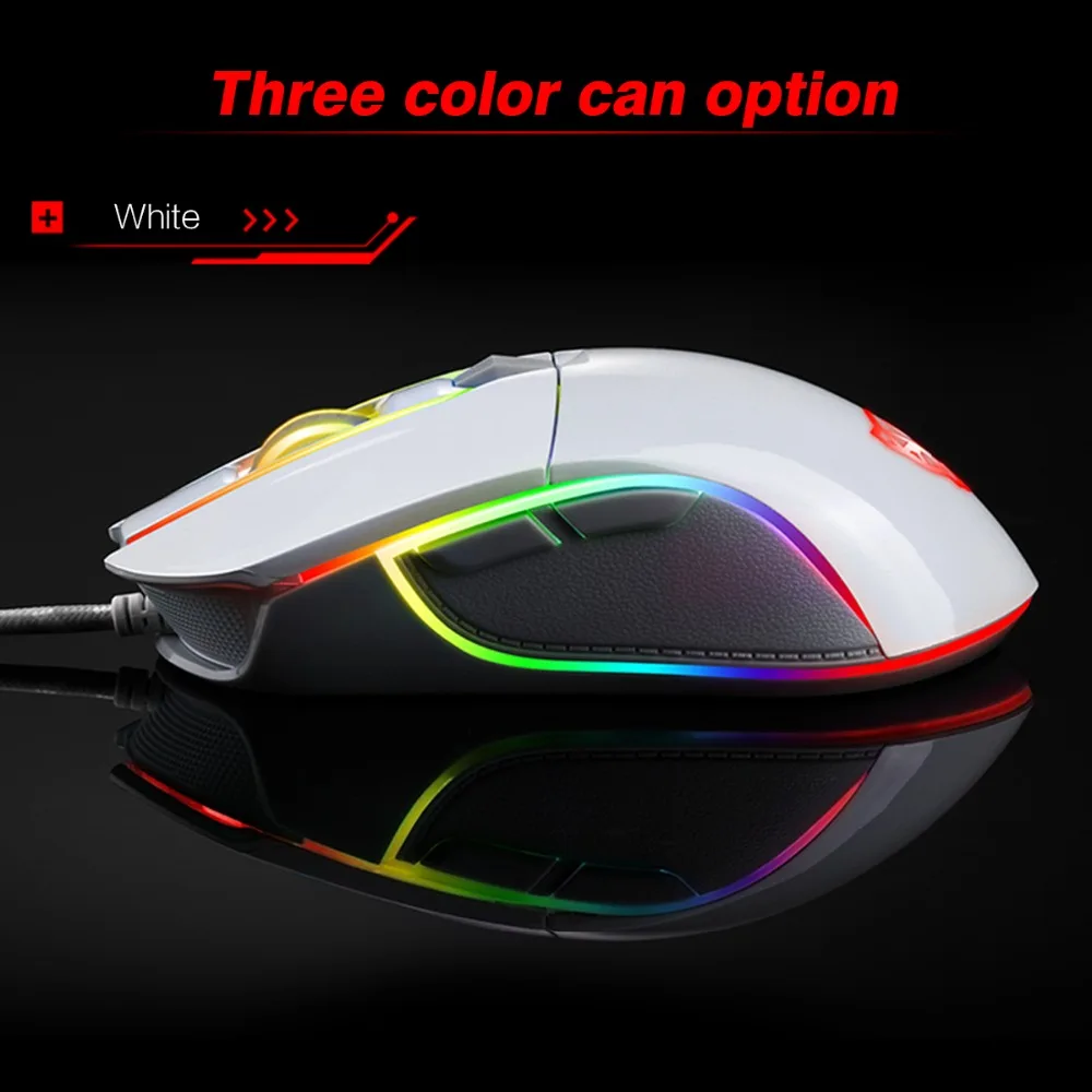 Motospeed V30 игровая мышь, Профессиональная регулируемая, разрешение 3500 dpi, USB Проводная оптическая мышь, RGB светодиодный, подсветка для PC Gamer