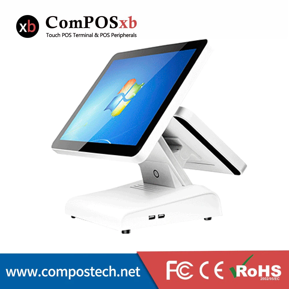 

All in One Computer 15 Inch All in One Touch Screen PC Touch Screen Monitor And 12 Inch lcd screen For Restaurant