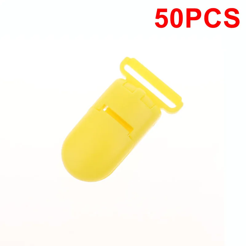 B7 Yellow Fkisbox 50 шт. пластиковые детские соски, зажимы для младенцев, пустышка, держатель для соски, аксессуары для новорожденных, Прорезыватель для зубов, украшения Прорезыватель для зубов - Цвет: B7 Yellow