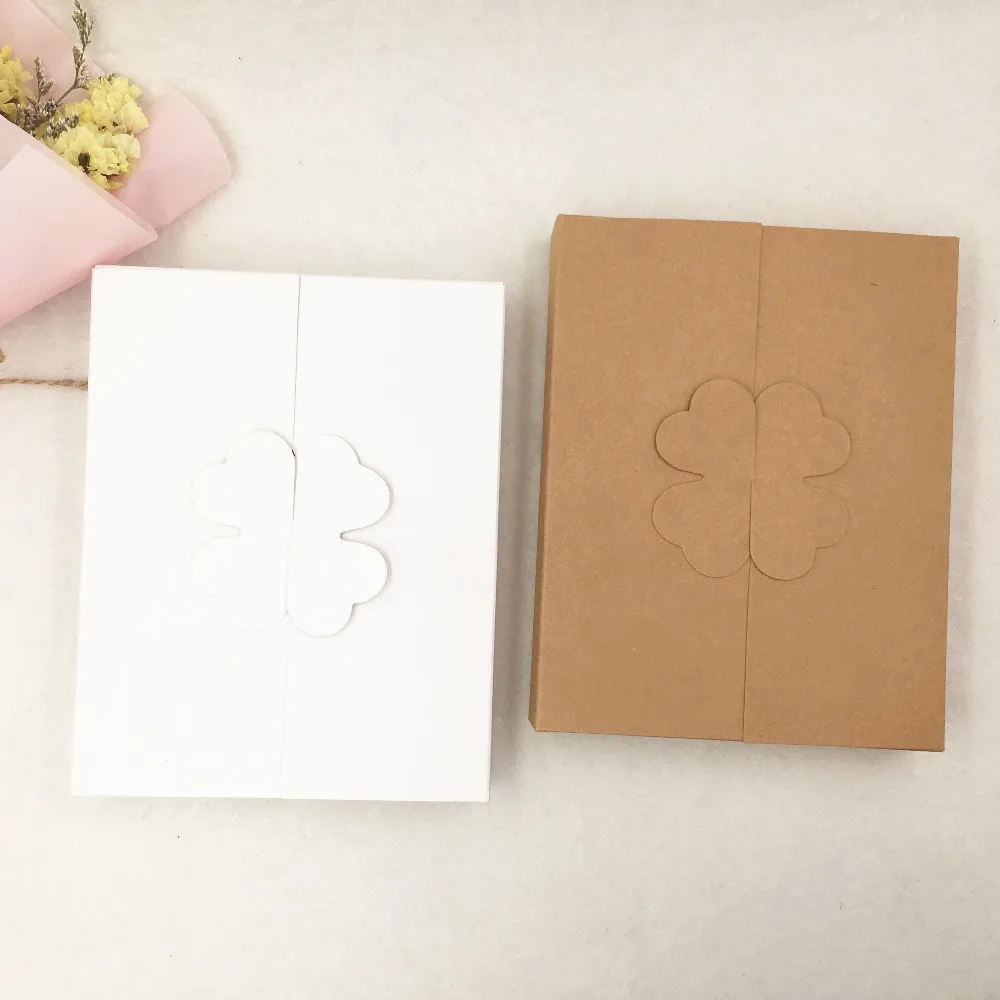 24 шт 16x12 6x2 5 см крафт бумага Lucky Clover подарочные коробки DIY ручной работы Нож для