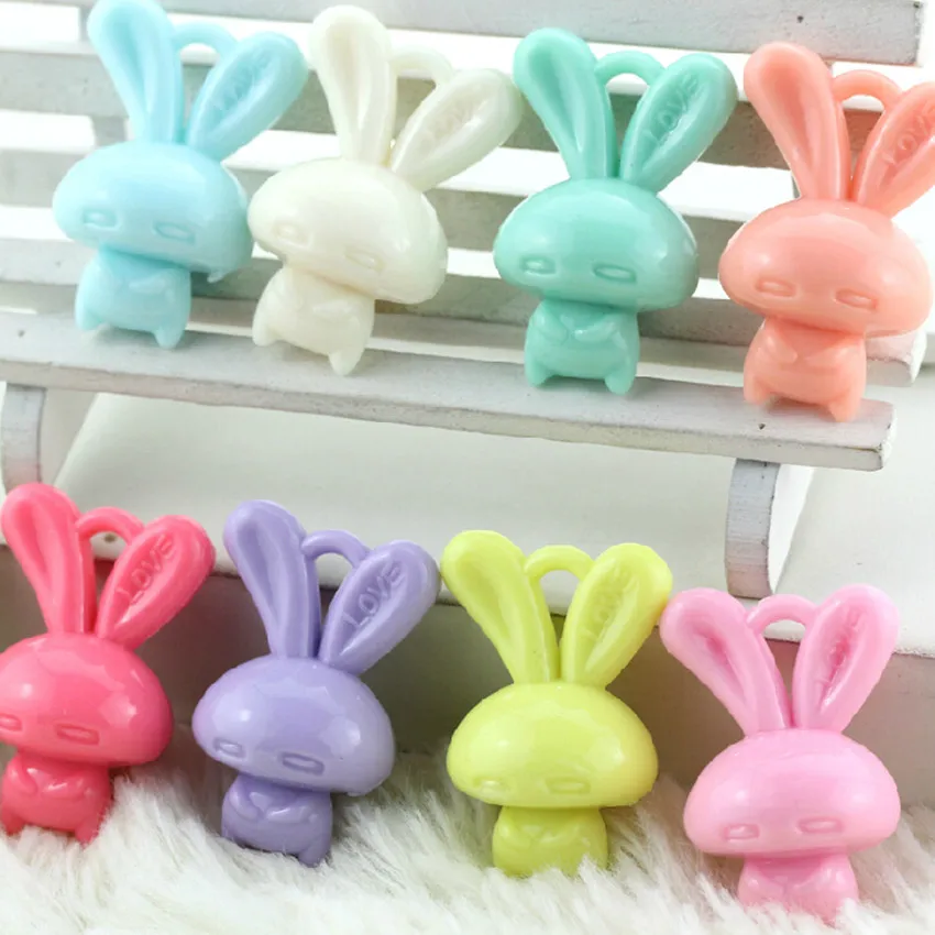 Лидер продаж 2017 Разноцветные Подвески из акрилового милого кролика сделай сам