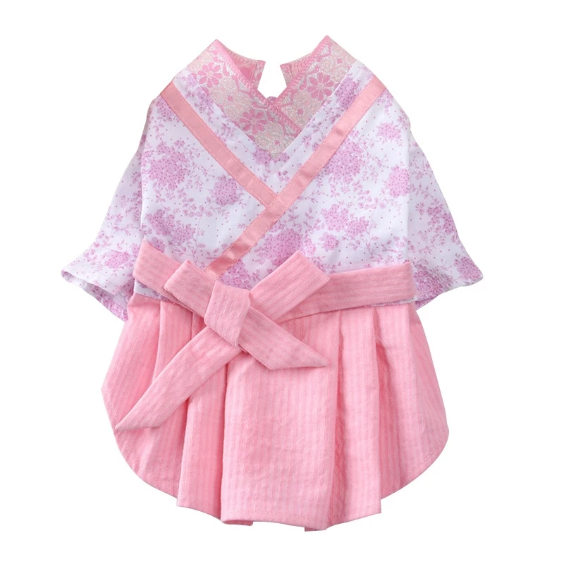Hanfu летнее платье для собак платья маленьких щенков свадебное юбка весенняя