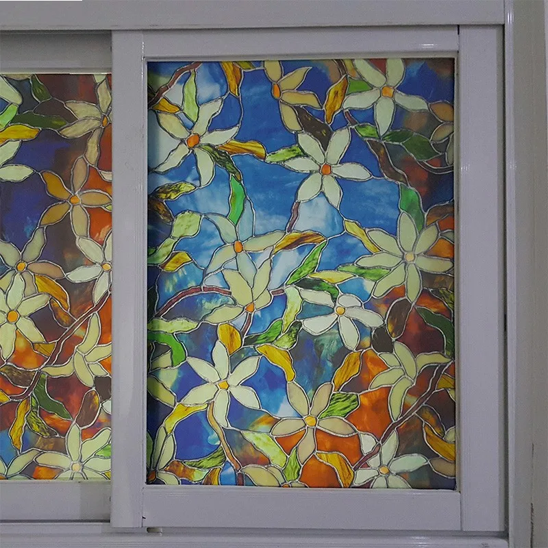 2 м длинные современные стеклянные наклейки в американском стиле с цветами