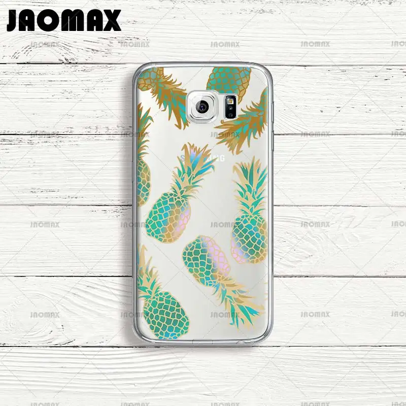 Jaomax Fruit Prime Pineapple Case For Samsung Galaxy S8 S7 S6 S5 S4 S3 Edge Plus Silicone Transparent Soft TPU Phone Cover Quote |