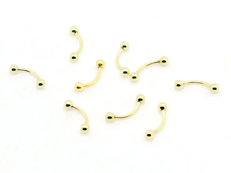 

piercing jewelry curved eyebrow rings stainless steel gold color 10pcs