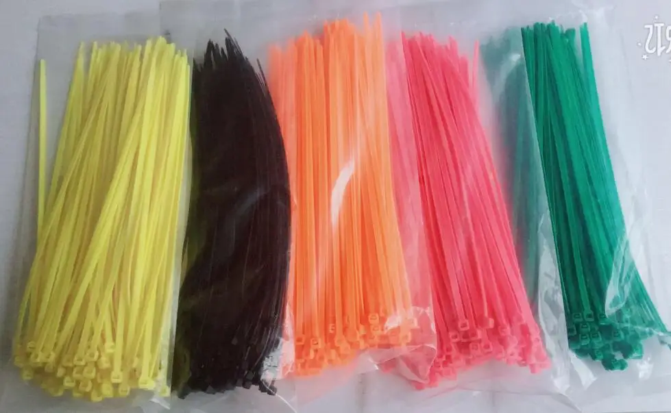 

100pcs 10*400/550/600/800mm Fixed plastic strapping self-locking color nylon cable tie belt Strapping Straps For Wires