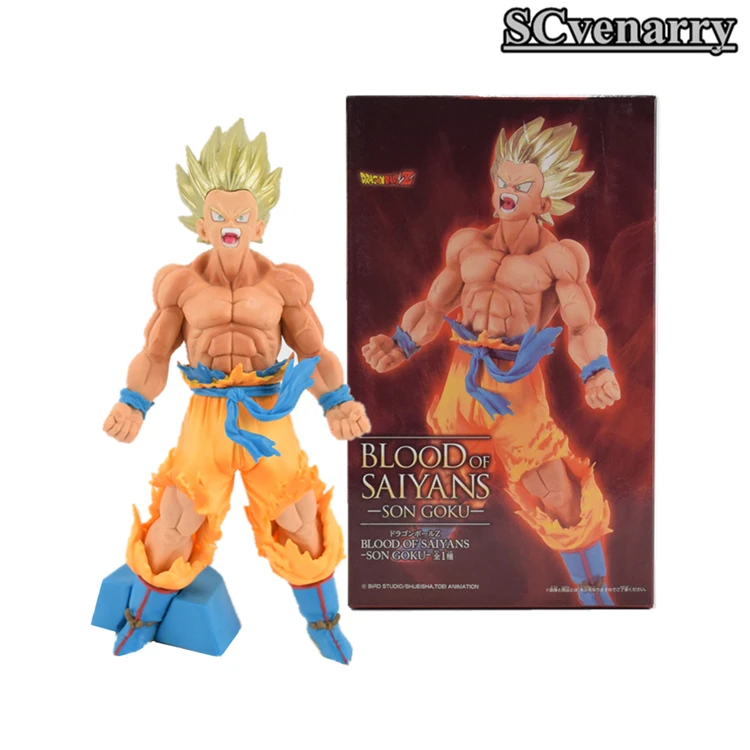 Dragon Ball Z кровь Саян Сон Гоку ПВХ фигурку Коллекция модель игрушки 20 см|Игровые